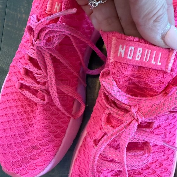 NOBULL Allday neon pink knit Sneakers size 5 - Picture 4 of 9